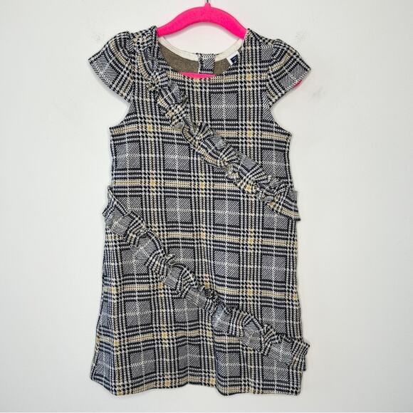 JANIE AND JACK Dress Kids Toddler Girls Size 3 Tartan Plaid Ruffles Holiday Cute - Picture 1 of 5